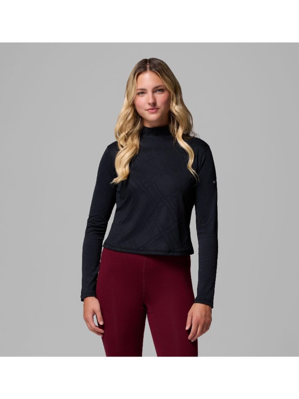 NWT Asics Black Grid Fleece Pullover Base Layer Thermal Women Size XS